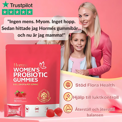 Tranbärsprobiotiska gummies för kvinnlig balans