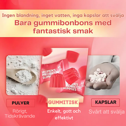 Tranbärsprobiotiska gummies för kvinnlig balans