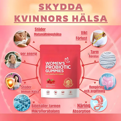 Tranbärsprobiotiska gummies för kvinnlig balans